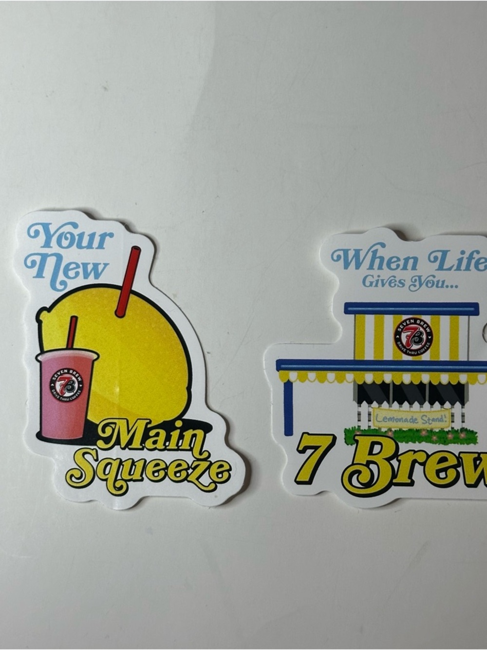7 Brew Stickers 2pk When Life Gives You & Main Squeeze Lemonade Limited Ed NEW
